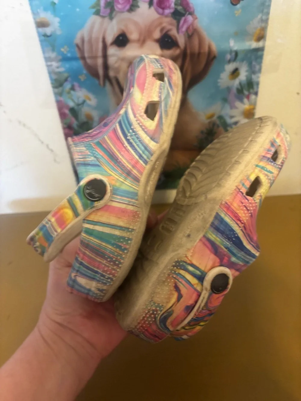 Kids Crocs Colorful Swirl Slip-On Clogs - Multicolor